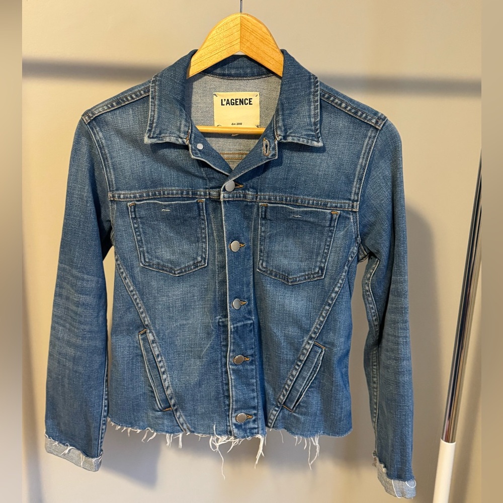 L'AGENCE Blue Denim Jean Jacket